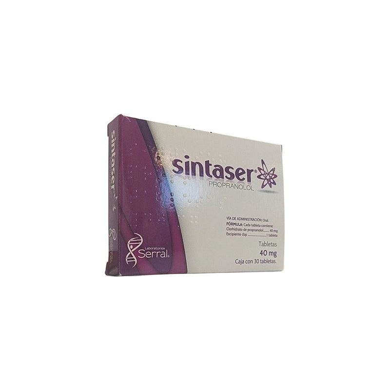 SINTASER (PROPRANOLOL) 40 MG 30 TABLETS