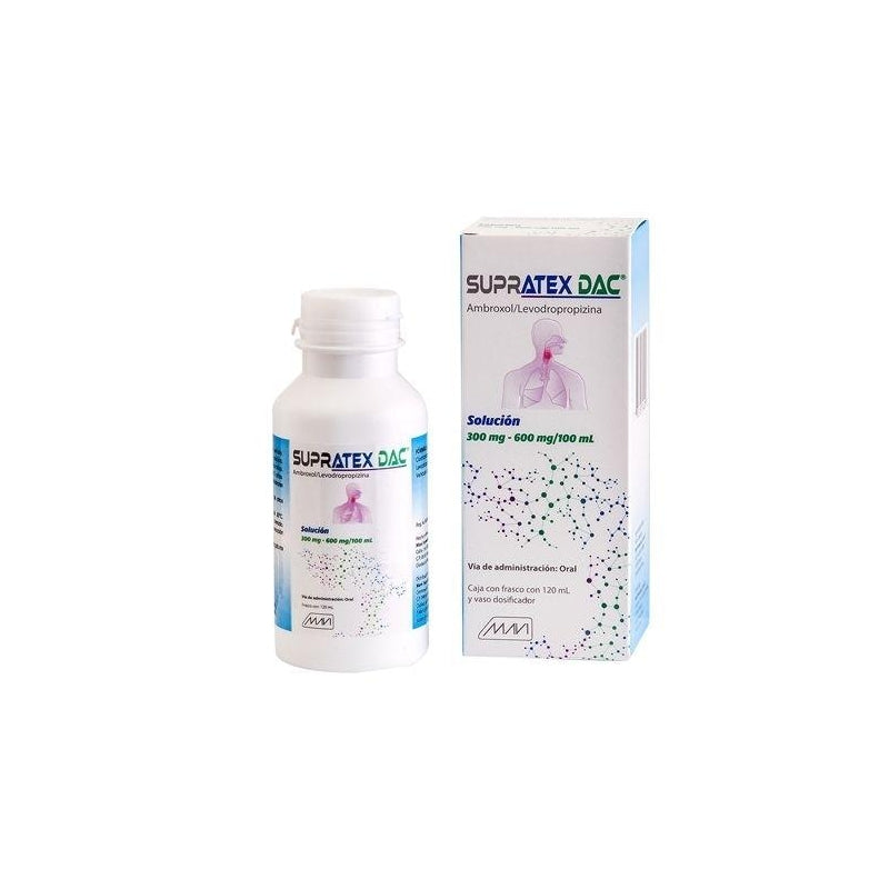 SUPRATEX DAC (AMBROXOL/LEVODROPROPIZINE) 300MG-600MG BOTTLE WITH 120 ML