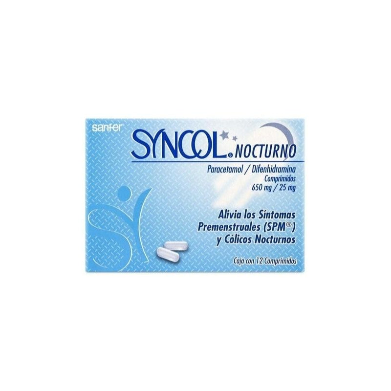 SYNCOL NIGHTTIME 650/25MG 12 TABLETS