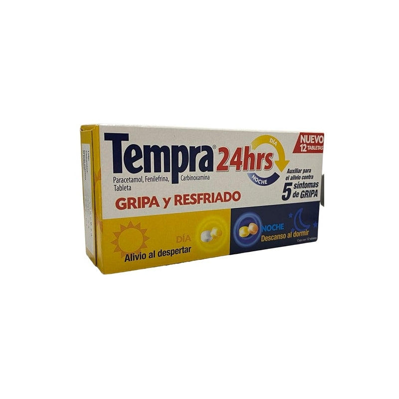 TEMPRA 24HRS (PARACETAMOL, PHENYLEPHRINE, CARBINISAMINE) 12 TABLETS