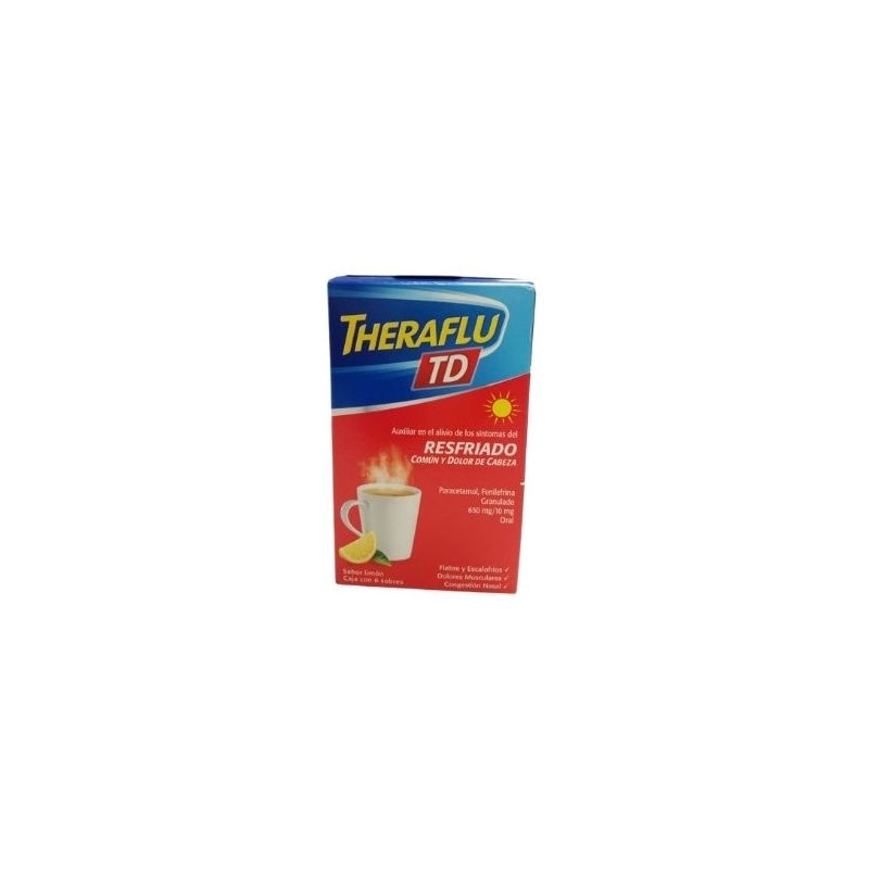 THERAFLU TD (PARACETAMOL/PHENYLEPHRINE GRANULES) 650MG/10MG 6 SACHETS