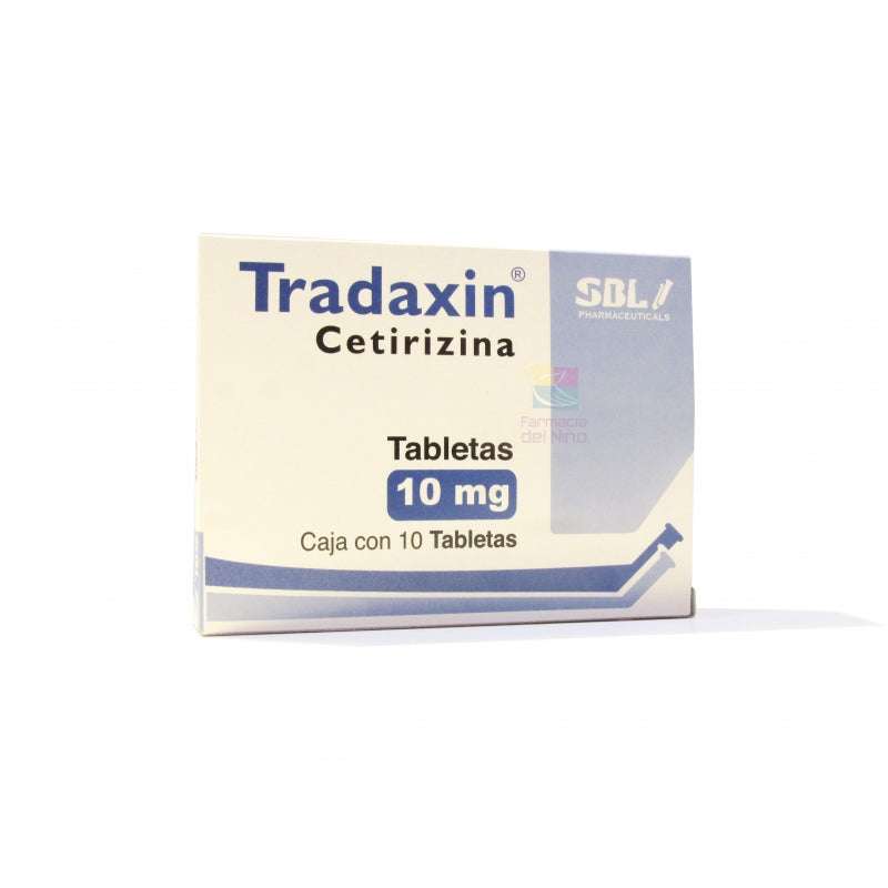 TRADAXIN (CETIRIZINE) BOX WITH 10 TABLETS 10 MG
