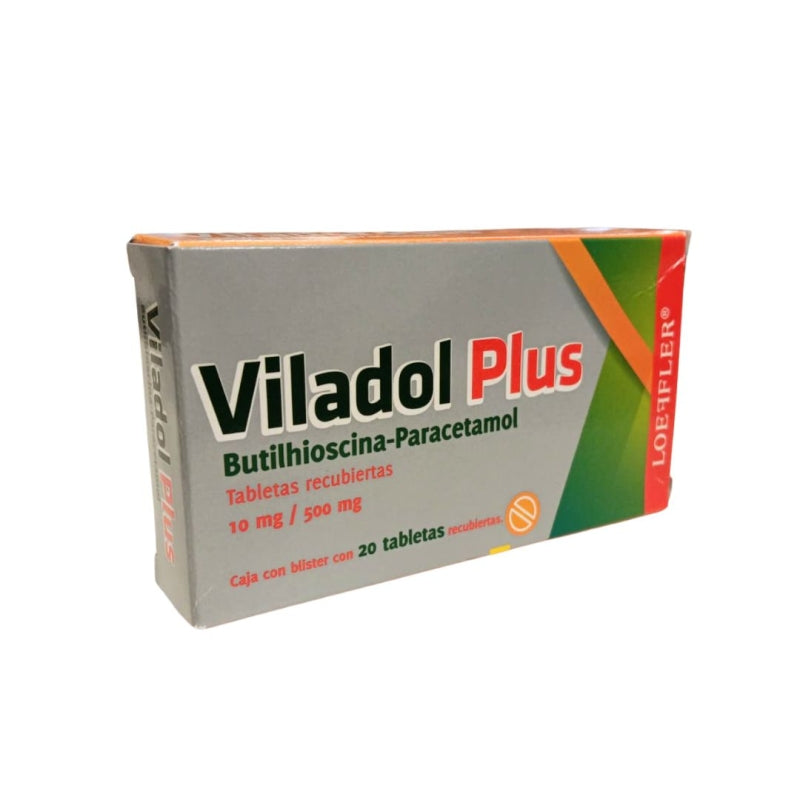 VILADOL-PLUS Butylscopolamine or Scopolamine + Paracetamol c/20 TABLETS. 10/500 MG.