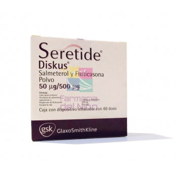 SERETIDE DISKUS (SALMETEROL AND FLUTICASONE) 50/500 MG 60 DOSES