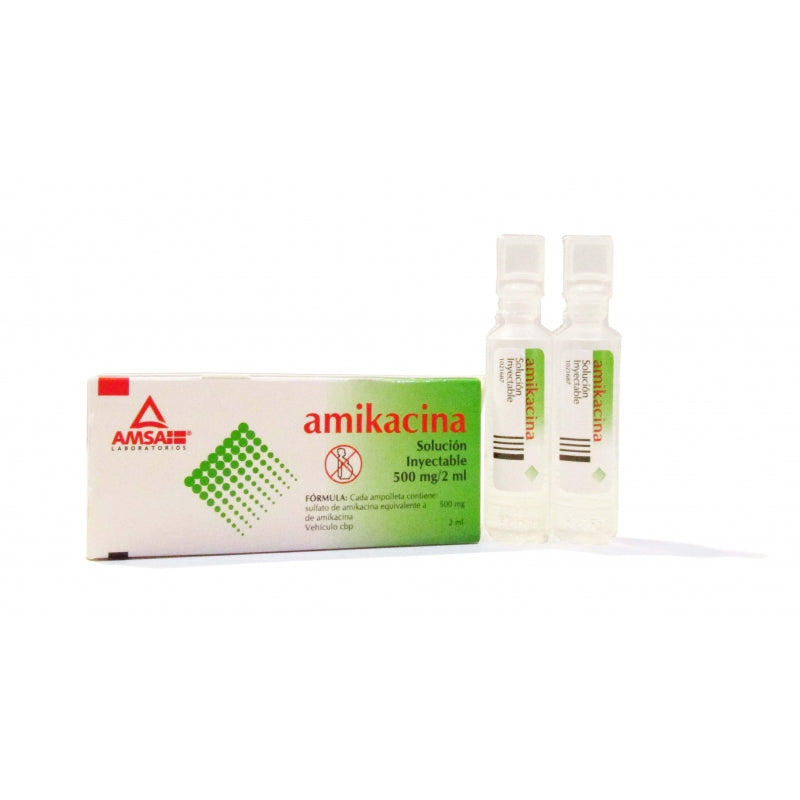 AMIKACIN 500 MG 2 ML INJECTABLE SOLUTION W / 2 AMPOULES