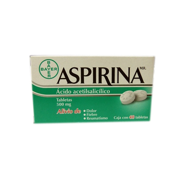 ASPIRINA (ACIDO ACETILSALICILICO) 500 MG 40 TABLETAS