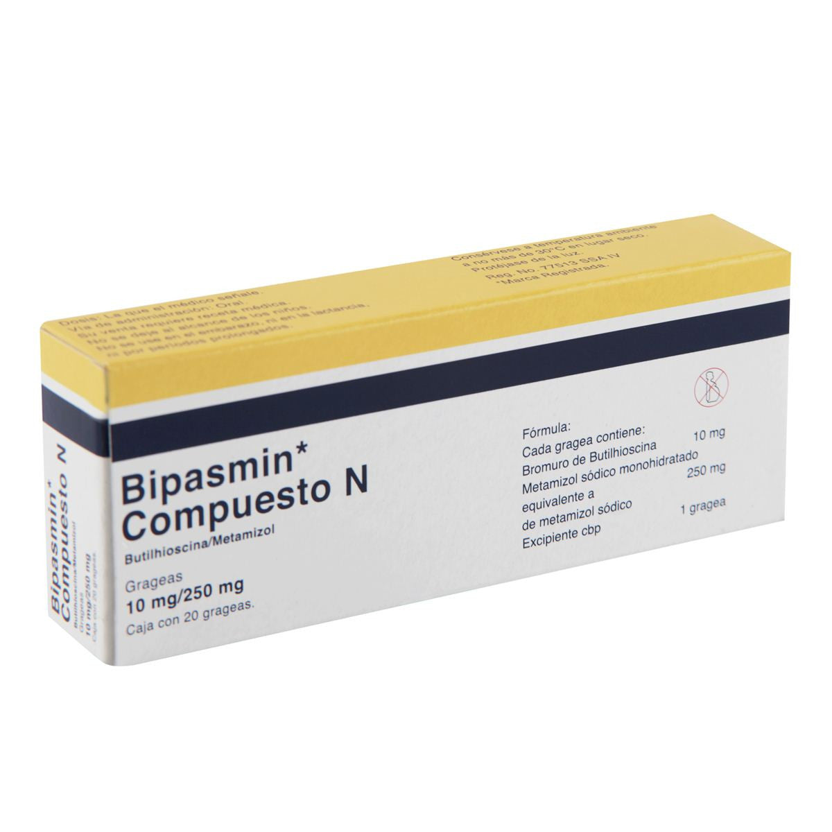 BIPASMIN COMPOUND N (BUTYLSCOPOLAMINE / METAMIZOLE) 10 MG / 250 MG
