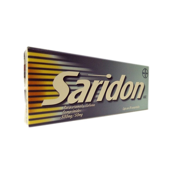 SARIDON (PARACETAMOL/CAFFEINE) 500 MG/50 MG 20 TABLETS